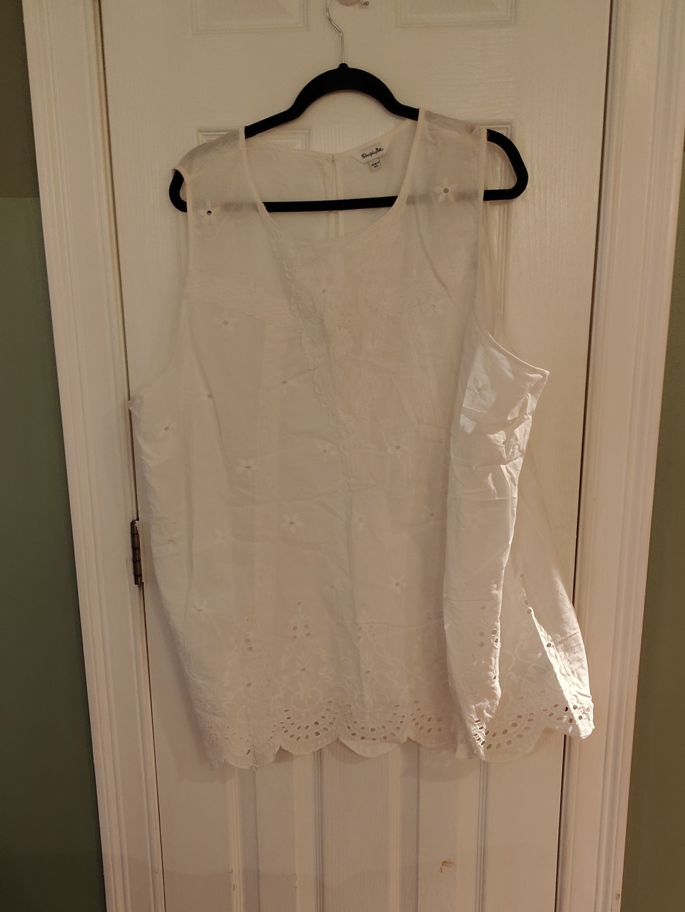 Eyelet Sleeveless White Women's Top